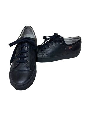 Maniqui Jeremy 7600 Black Leather Scolar Shoes Non Marking Sneakers Junior 7.5